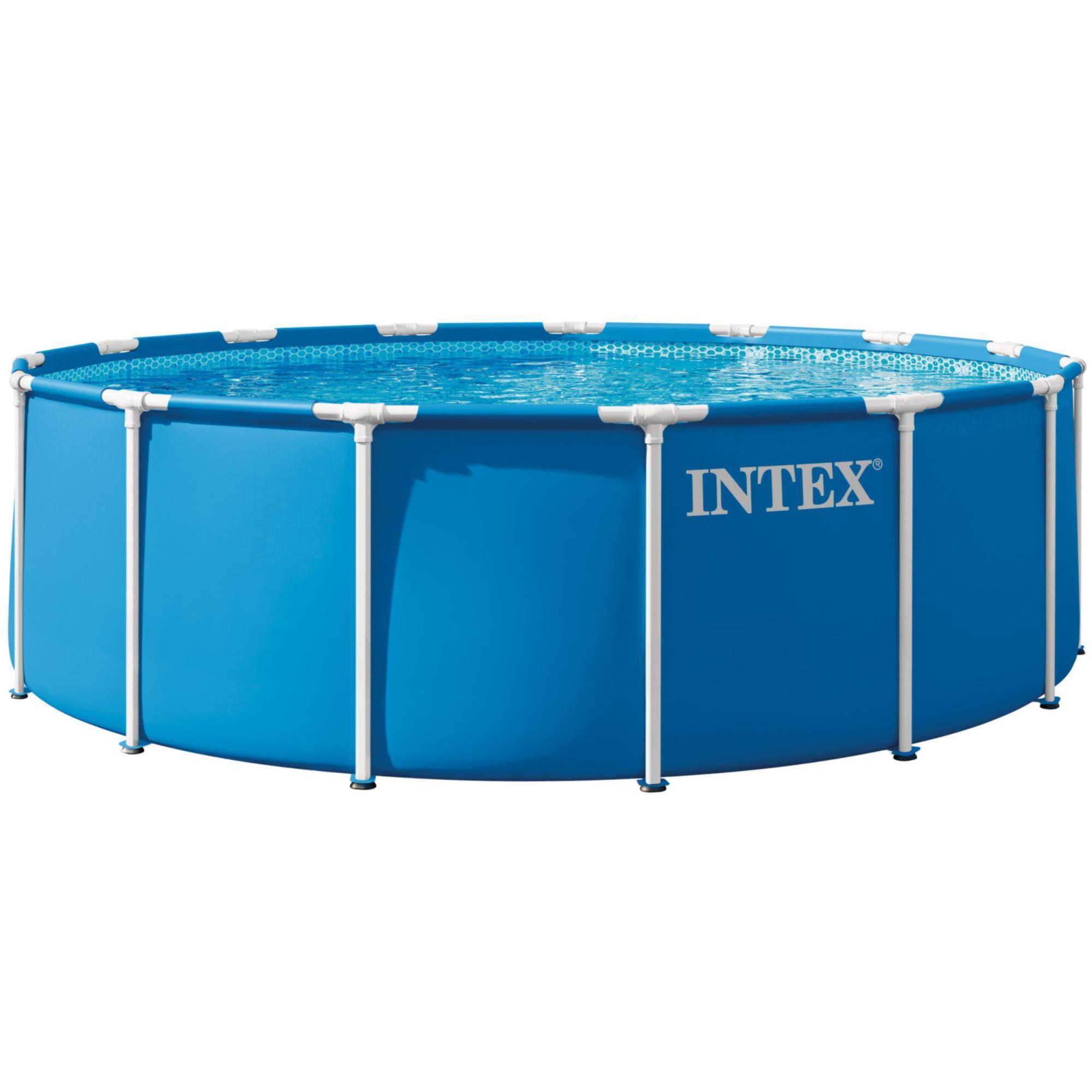 Intex Metal Frame Pool Set 15Feet x 48Inch, Blue Above Ground Swimming Pool
